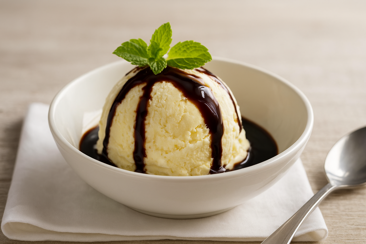 Helado con reducción de Aceto Balsámico